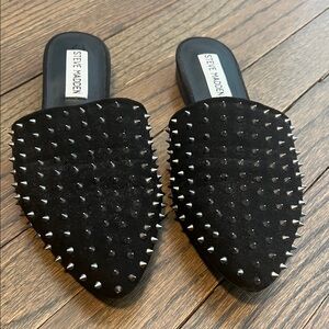 Steve Madden Black Spiked Mules